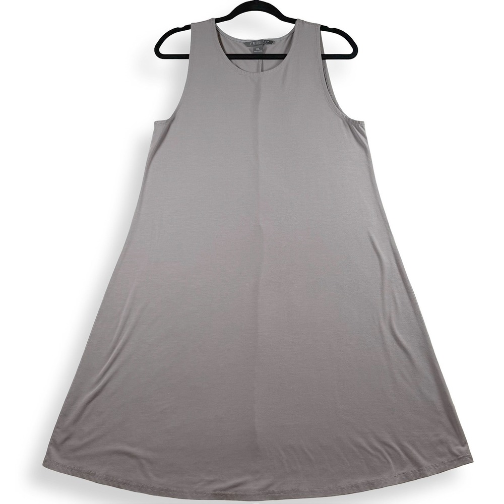 Free Fly Women's Bamboo A-Line Tank Dress Gray XL Stretch Travel Outdoor